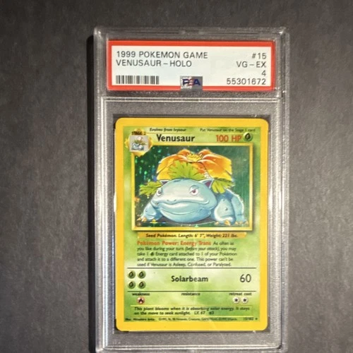 Pokémon Venusaur Base Set Holo Rare PSA 4 15/102 1999 English TCG