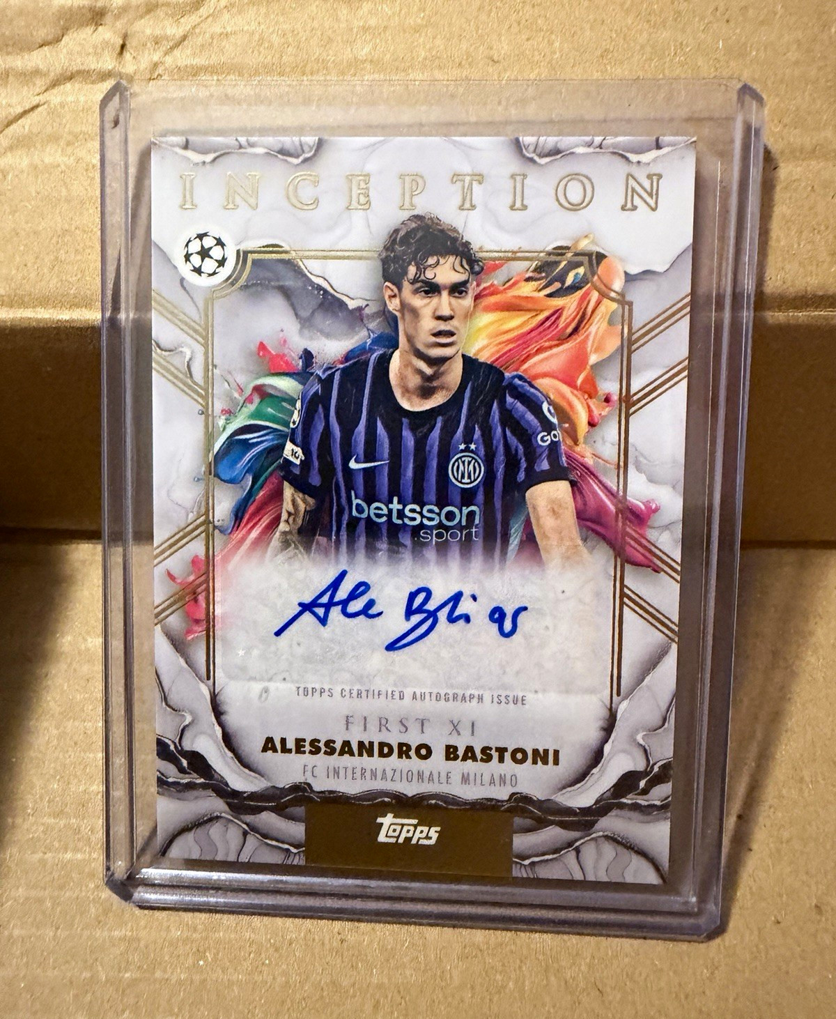 Topps 2025-26 Inception Alessandro Bastoni First XI Auto FE-AB