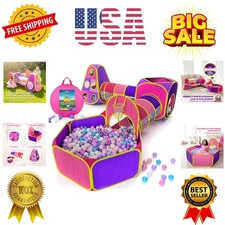 5pc Kids' Play Tents  Tunnels - Ball Pit for Toddlers, Basketball Hoop, Craw...