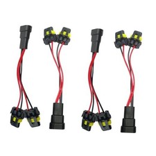 4Pcs 9005 9006 Male to Female 2 Way Splitter Wire Bulb Socket Headlight