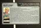 G.I. Joe Major Storm 1990 File Card Only￼