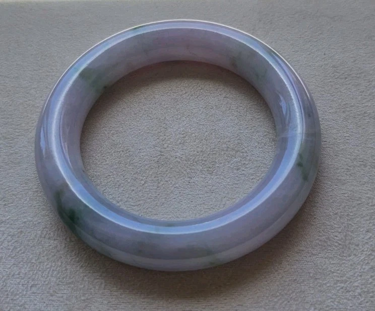 Сертифицированный браслет из натурального бирманского жадеита класса А с зеленой лавандой 54 мм  - Изображение 4 из 4