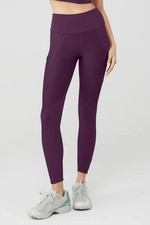 Alo Yoga FAB Airlift Enchanted Leggings in Plum Purple High-Waist Pockets XS