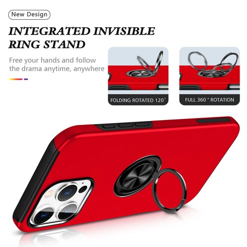 Rugged Magnetic Case with Stand Ring Holder For iPhone 16 Pro Max 16 Plus - Picture 34 of 57