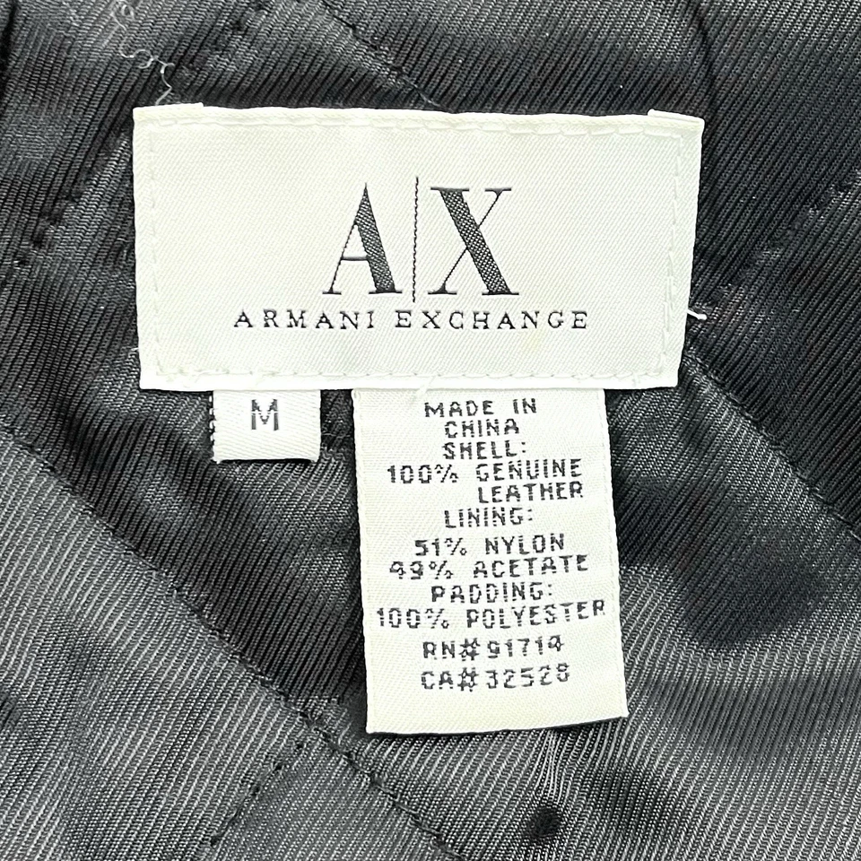 Armani Exchange AX Men’s Black Leather Jacket Size M - NEAR NEW - Image 4 of 4