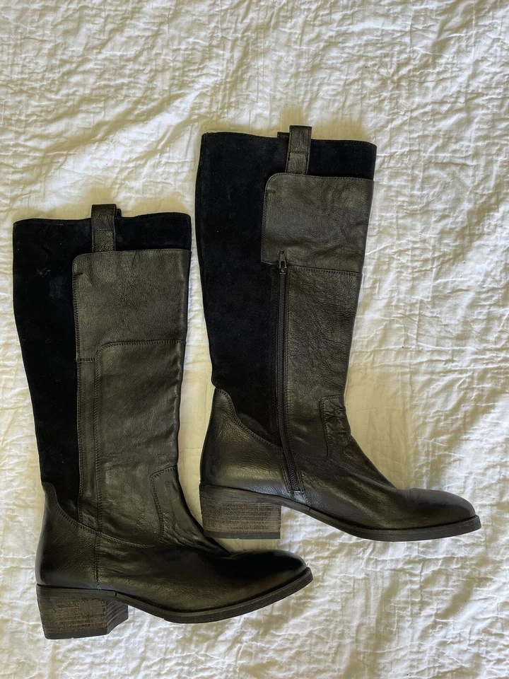 Botas altas Chandler de gamuza de cuero negro MIA para mujer talla 10 Foto 4 de 4