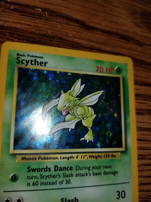 SCYTHER 10/64 No Symbol Holo Rare Jungle Pokemon Card Light Play/Excellent 