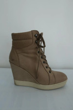 Sneakers Hogan Rebel con zeppa beige in pelle misura 39,5 stringate alte