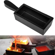 100/oz Cast Iron Loaf Bar Ingot Mold Handle Melting Gold Silver Copper Scrap Met