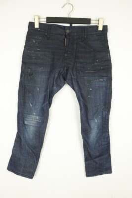 DSQUARED2 ICON JEAN Blue Wash Denim Skinny Distressed Jeans Sz IT38 / W32