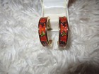 Givenchy Vintage Clip Earrings Gold Orange Green  Enamel Chunky Runway Signed — photo 1