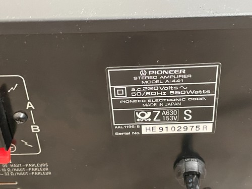 Pioneer A-441 Amplifire Poweramp Stereo Hifi Verstärker - Bild 6 von 6