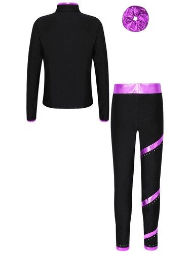 Kids Girls Sweatshirt Long Sleeve Jacket Performance Activewear Stand Collar - Picture 35 of 63