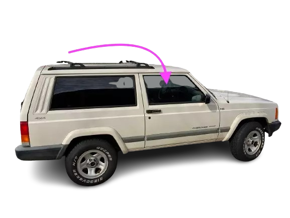 Fits: 1997-2001 Jeep Cherokee 2-Door Front Passenger Door Window