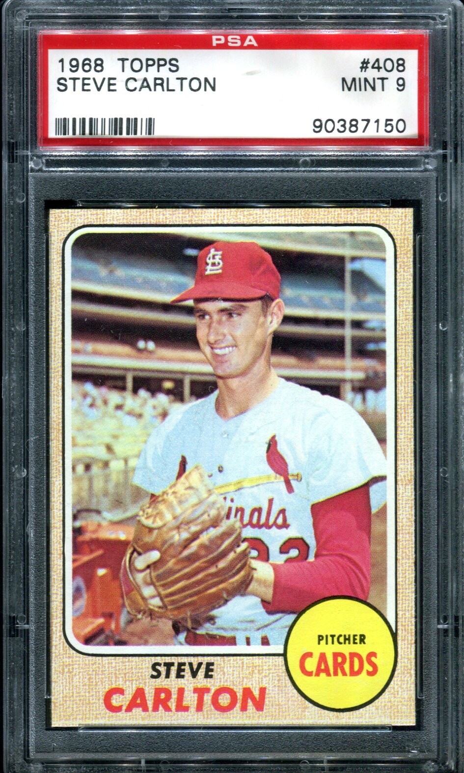 1968 TOPPS #408 STEVE CARLTON PSA 9 (7150)