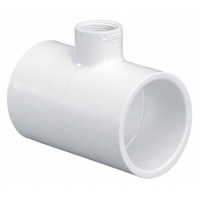 Zoro Select 402334 Pvc Reducer Tee, Socket X Socket X Fnpt, 3 In X 3 In X 3/4