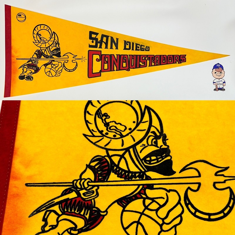 Vintage San Diego Conquistadors ABA NBA Pennant Basketball 12x30