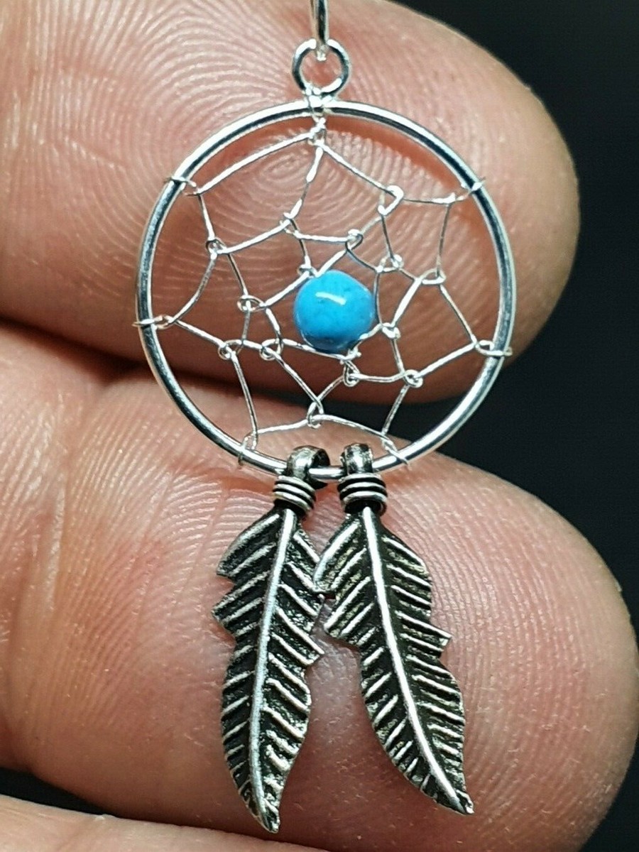 Collana acchiappasogni con perla turchese – gioielli boho, stile vintage, ciondolo a forma di piuma, idea regalo - Italia Collana acchiappasogni con perla turchese – gioielli boho, stile vintage, ciondolo a forma di piuma, idea regalo - Italia
