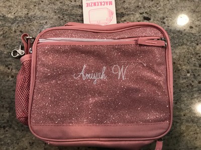 pottery barn lunch cold pack bag amiyah mackenzie mono glitter pink