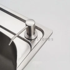 Kitchen Sink Soap Dispenser Brushed Nickel Head ABS Bottle Vessel Mounting NEW