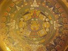 Vintage Brass Enamel Aztec Mayan Calendar Wall Hanging Plate 11"  Mexico changer — photo 2