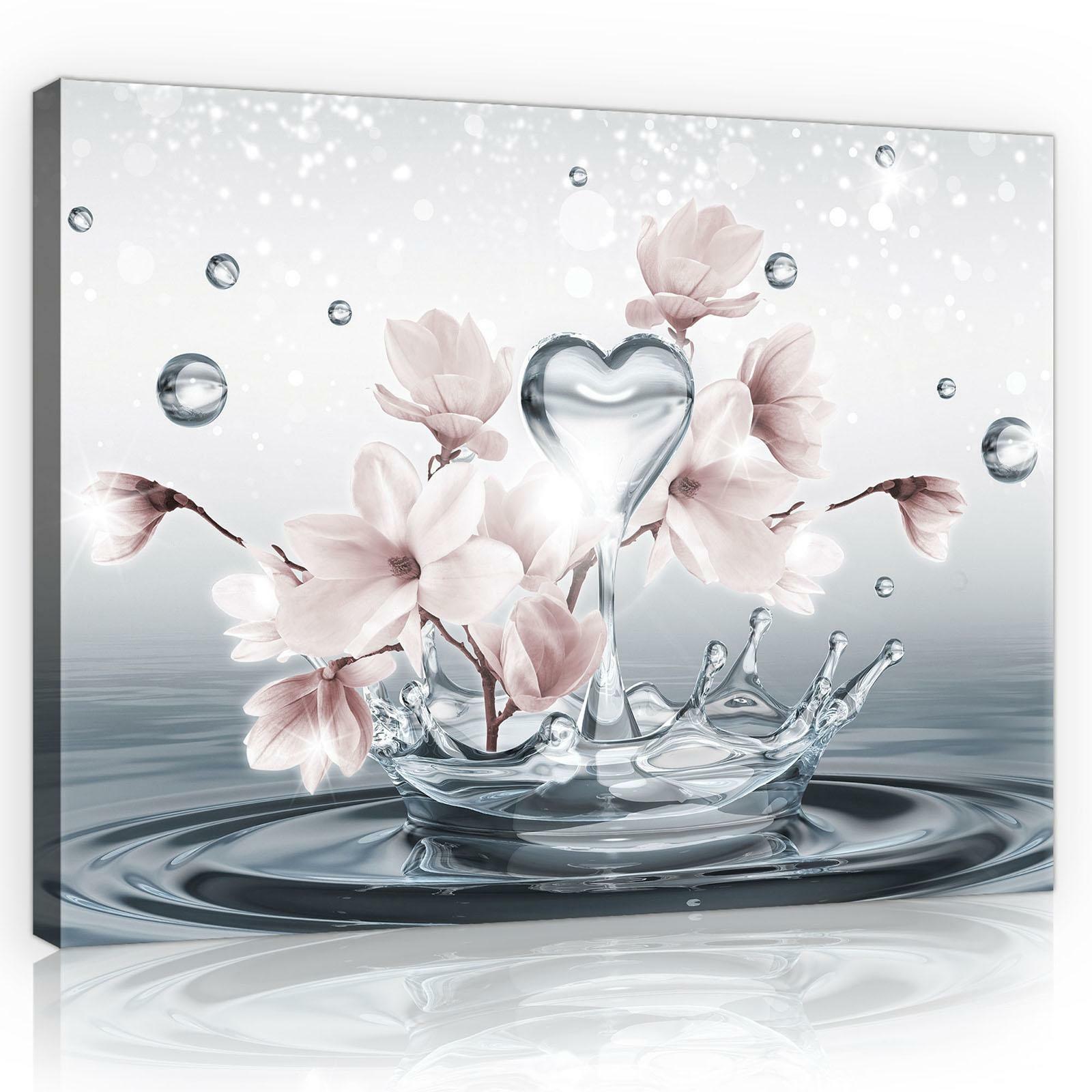 Leinwand Bilder Blumen Abstrakt Magnolien Wandbilder Modern Canvas Wohnzimmer