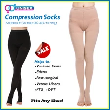 30-40 mmHg Compression Pantyhose Women Men for Varicose Veins Surgical Stockings