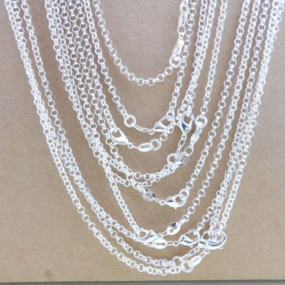 1mm Chain Necklace 925 Stamp Sterling Silver Jewelry For Men DIY Fashion Women Gifts Link Rolo O Chains With Lobster Clasps 16 18 24 Inches From Yambags, $0.26 - Foto 5