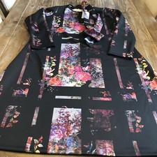 KMW Floral Penny Scuba Dress Size S in Black