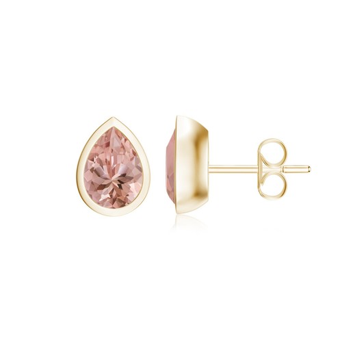 Pear Cut Natural Gemstone Stud Earring For Women Gift | Bezel Set in 14k Gold - Picture 90 of 121