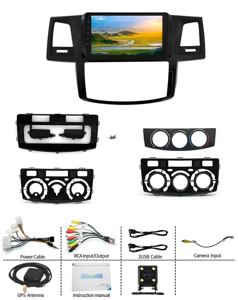 Radio Car Stereo Fit for Carplay Android Auto for Toyota Hilux 2005-2014 - Imagem 4 de 4