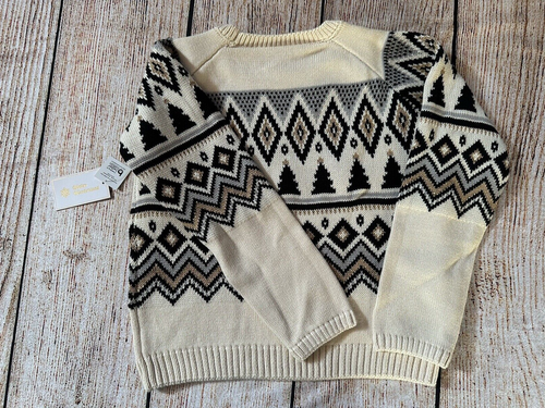 Gymboree Winter Wonderland Neutral Fair Isle Sweater - Size 6 - New - Picture 6 of 12
