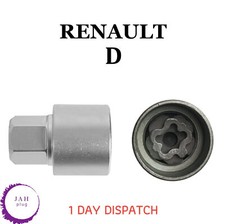 LOCKING WHEEL MASTER SECURITY NUT BOLT REMOVER KEY SOCKET D FOR RENAULT