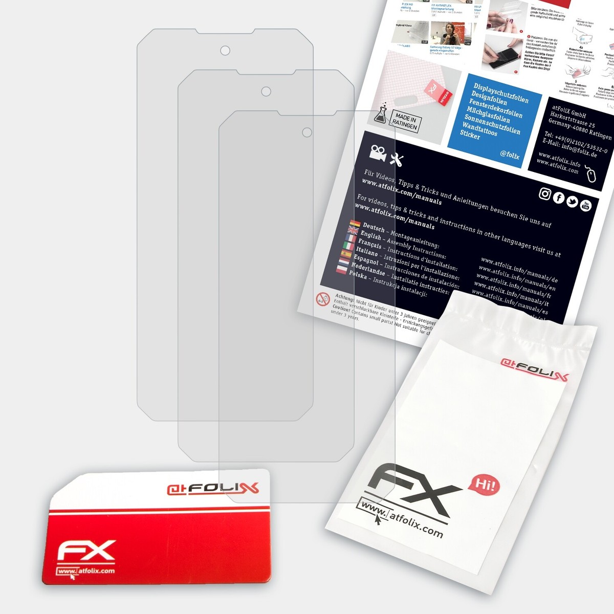 Pack De 3 Films De Protection écran AtFoliX Pour Oukitel WP18 - Anti-reflets, Anti-choc, Mat - Neuf