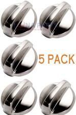5 PACK WB03T10284 Range Oven Knob Stainless Steel Finish AP4346312 PS2321076