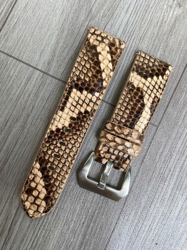 Cinturino orologio pelle serpente marrone, misura 16mm 18mm 20mm 21mm 22mm 24mm 26mm - Foto 7 di 10