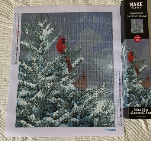 Cardinal Winter Diamond Dot Painting Kit Make Market Birds Done Finished