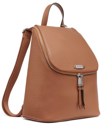 Calvin Klein Zulle Zip Around Backpack with Signature Hang Off Caramel