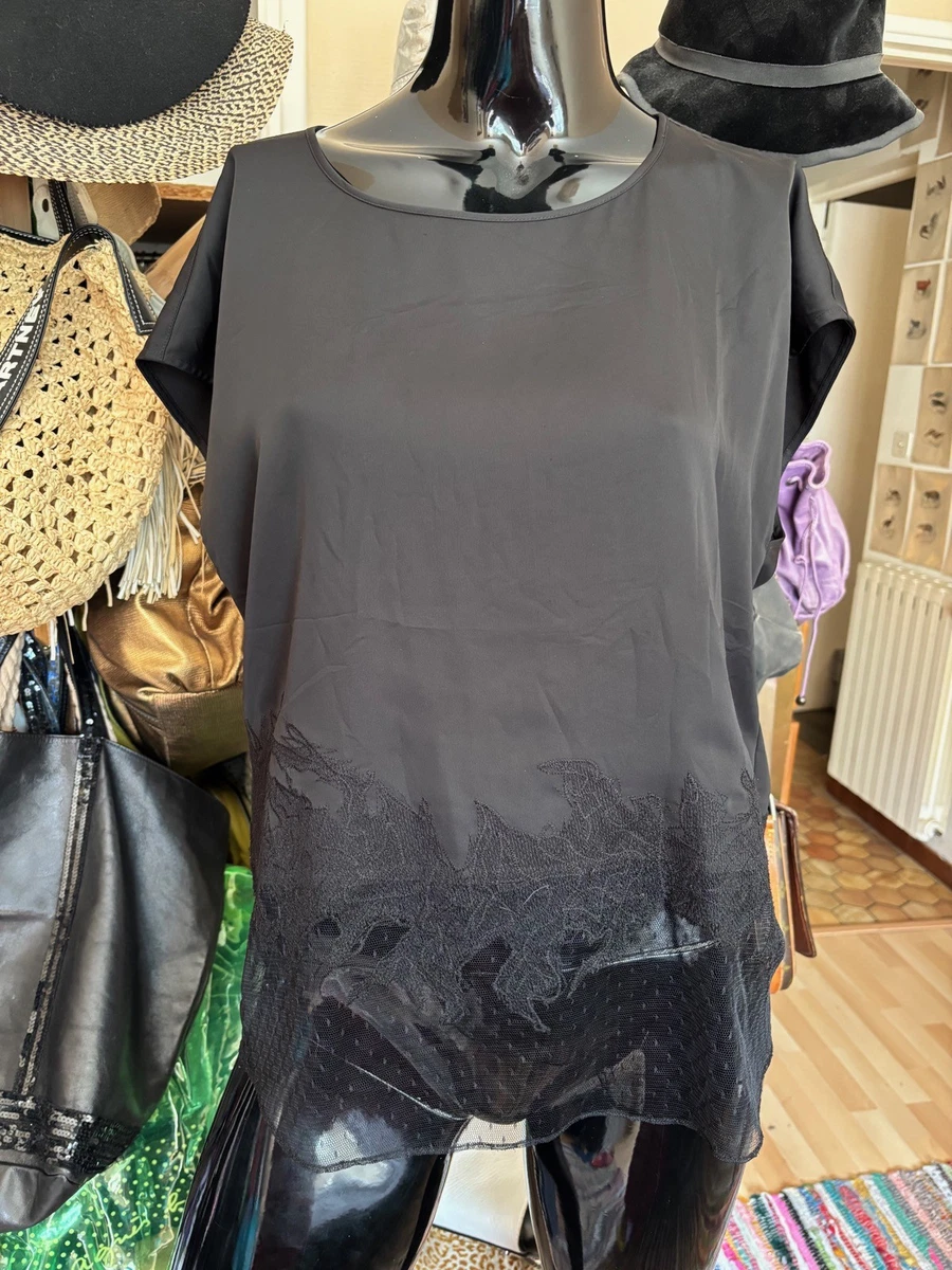 Chemise Femme The Kooples Sport - Noir Avec Motifs Blancs - Taille 1 - Neuve Sans étiquette