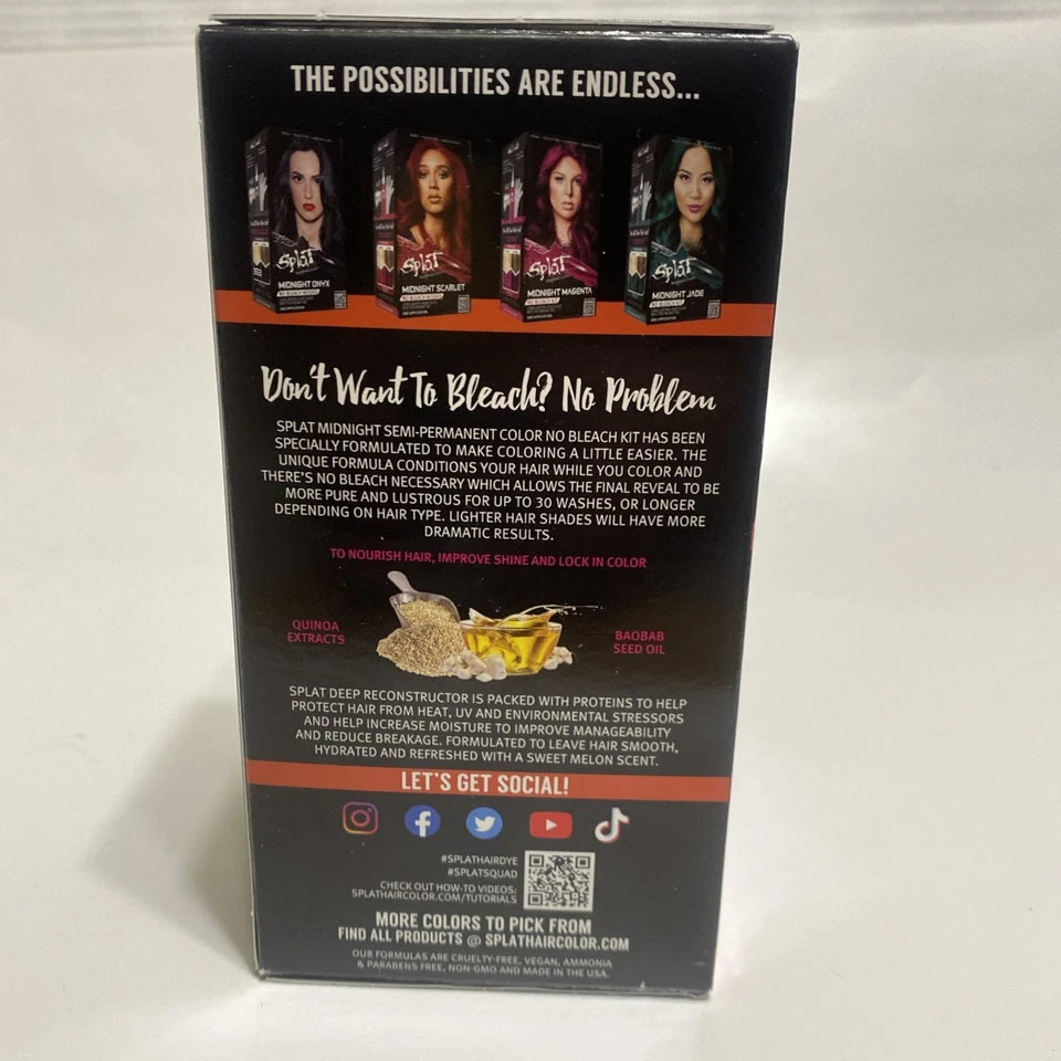 Kit de Color de Cabello Ámbar Medianoche Splat Semipermanente Sin Blanqueador - Colores Rebeldes Foto 2 de 4