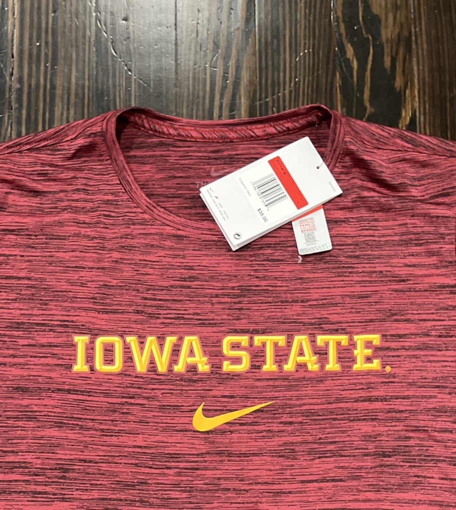 Nike Iowa State Cyclones Dri Fit T Shirt Women’s Large Red Polyester NEW thumbnail 2