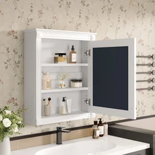 Wall Mounted Bathroom Cabinet Storage Cabinet with Mirror & Adjustable Shelf