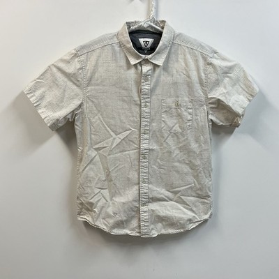 Vissla Shirt Men s Large Textured Button Up Short Sleeve Skater Casual Pocket