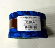 "Roll-Up" of pre-cut fabric strips from the "Artisan Batiks"  Robert Kaufman New