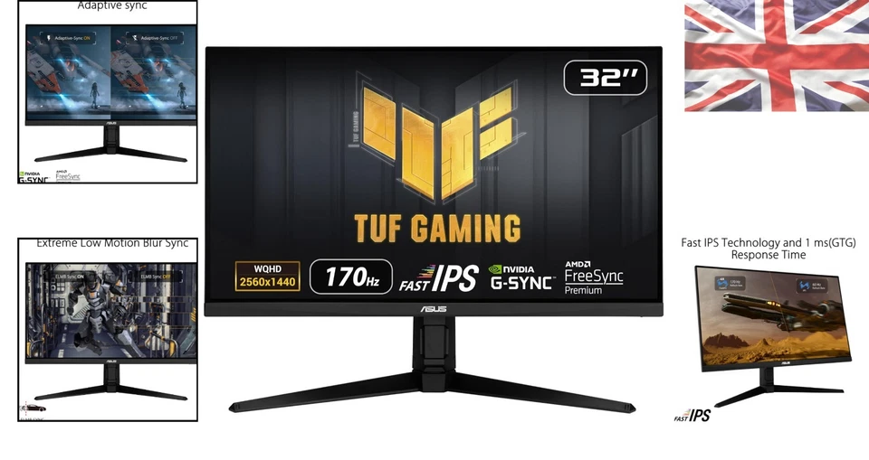 Elite 32-Inch Gaming Monitor with 170Hz Refresh, 1ms GTG & VESA Mount Capability - Image 2 of 4