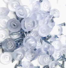 50 Sets Transparent round Rubber Feet Pads with Screws for Cutting Board Table D