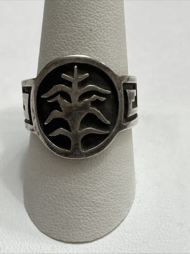 HOPI Sterling Silver Corn Maize Plant Symbol Ring Size10