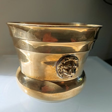 Messing-Blumen Übertopf glänzend poliert Löwenkopf