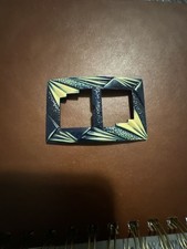 Vintage Art Deco Bakelite Double Slide Belt Buckle with Geometric Detail