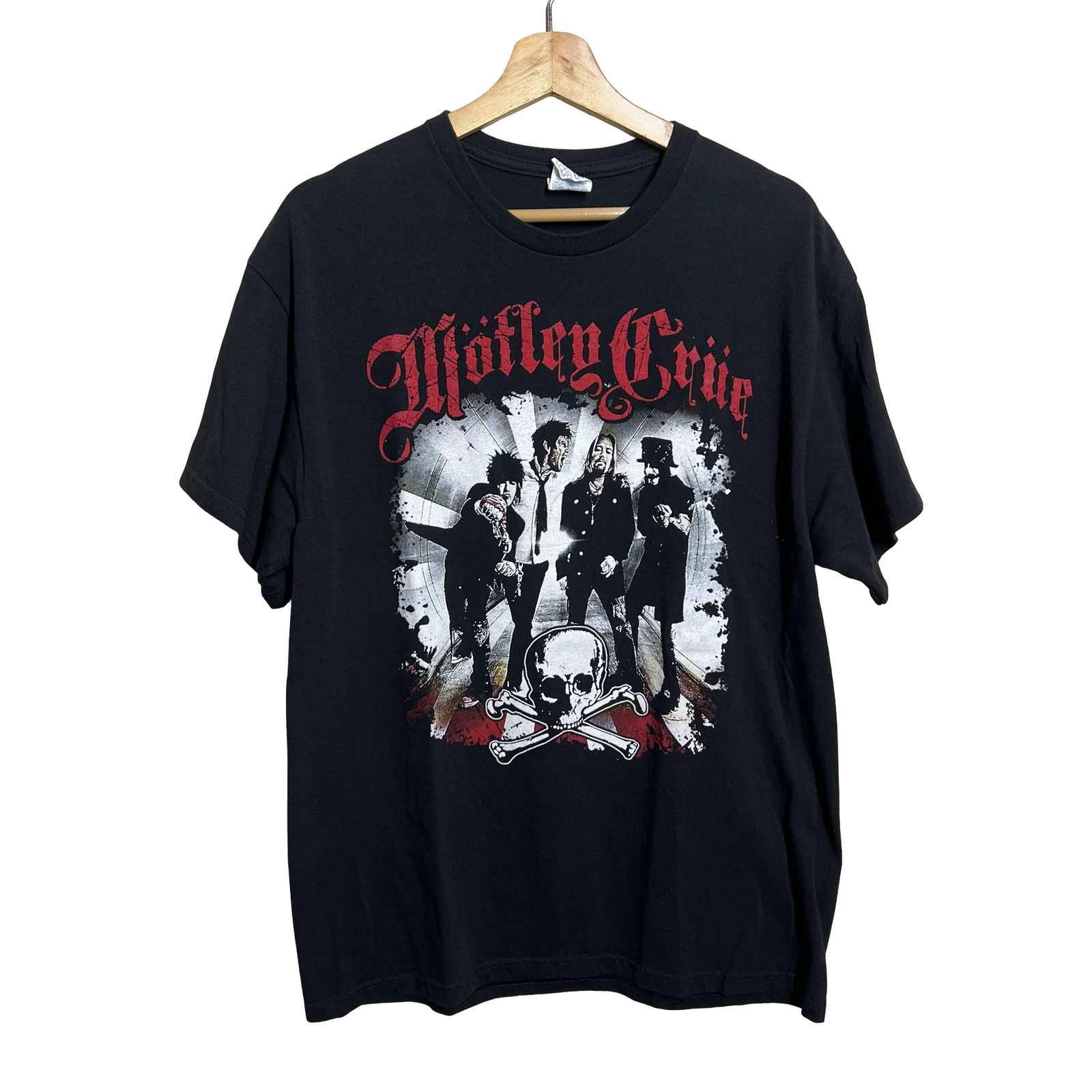 Motley Crue Shirt Mens Large Black Delta Band Graphic Tee T-Shirt Skull Rock